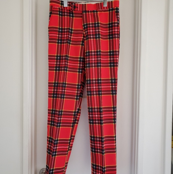 mens tartan plaid dress pants